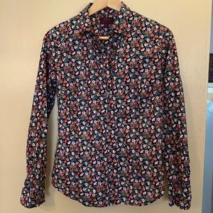 J.Crew Sarah Liberty Perfect Shirt - NAVY POPPY